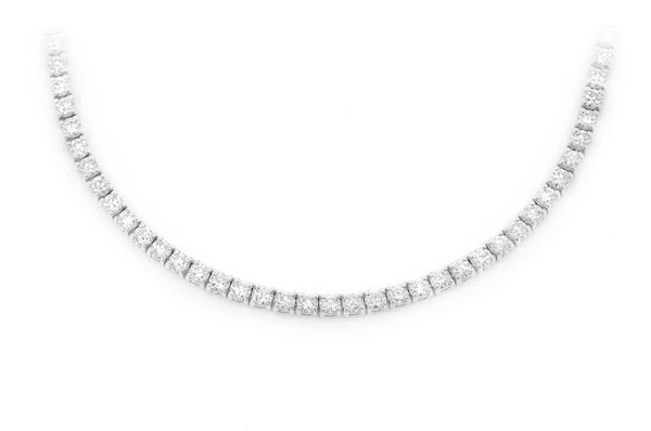 6pt Prong Set Diamond Tennis Necklace 14k Solid Gold 10.50ctw