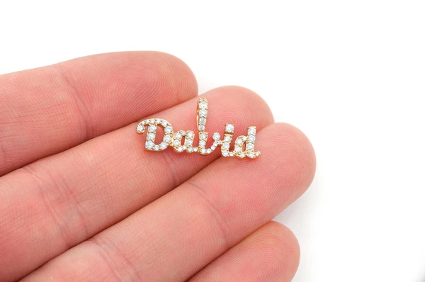 Custom Bold Script Letter Nameplate Pendant