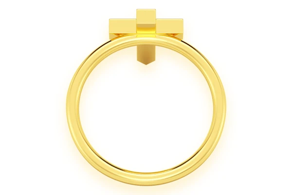 Cross Point Diamond Ring 14k Solid Gold 0.10ctw