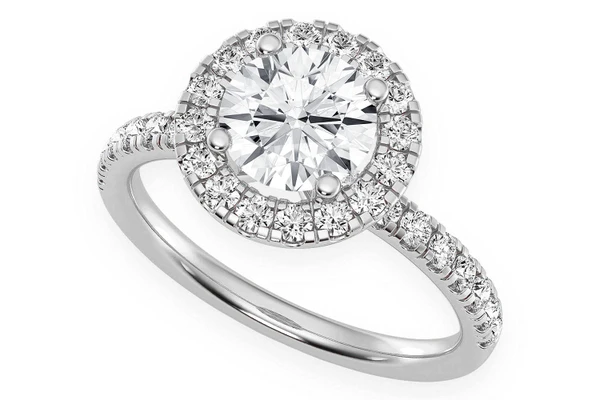 Thav - 1.00ct Round Solitaire - Halo One Row - Diamond Engagement Ring - All Natural