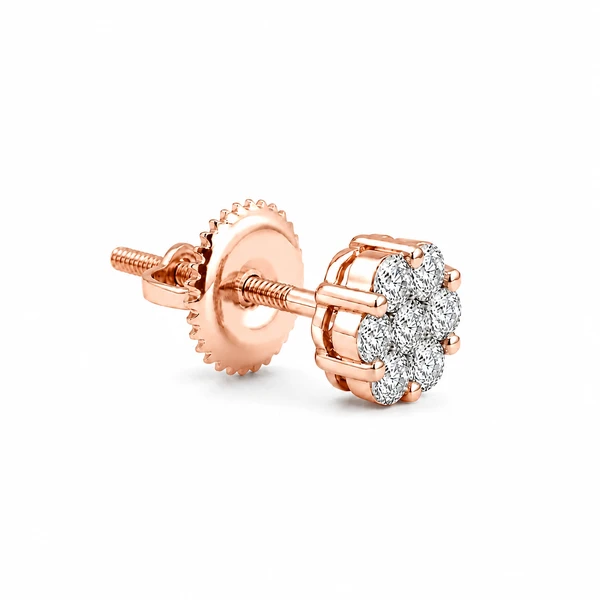 Flower Stud Earrings 14k   0.75ctw