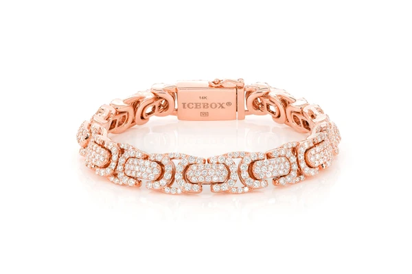 Byzantine Link Diamond Bracelet 14k Solid Gold 10.00ctw