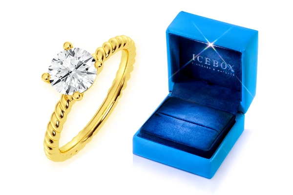1.00ct Round Twist Band Solitaire Ring 14k - All Natural Vs Diamonds