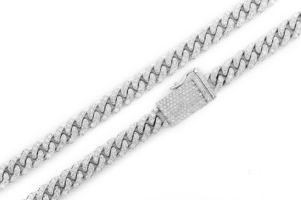 6MM Miami Cuban Diamond Necklace 14k Solid Gold 9.50ctw