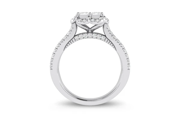 1.00ctw - Square Quad Split Shank - Diamond Engagement Ring - All Natural