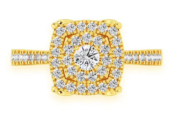 0.50ctw Square & Round - Diamond Engagement Ring - All Natural