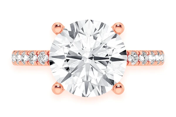 Thinn - 3.00ct Round Solitaire - One Row Under Halo - Diamond Engagement Ring - All Natural Vs Diamonds