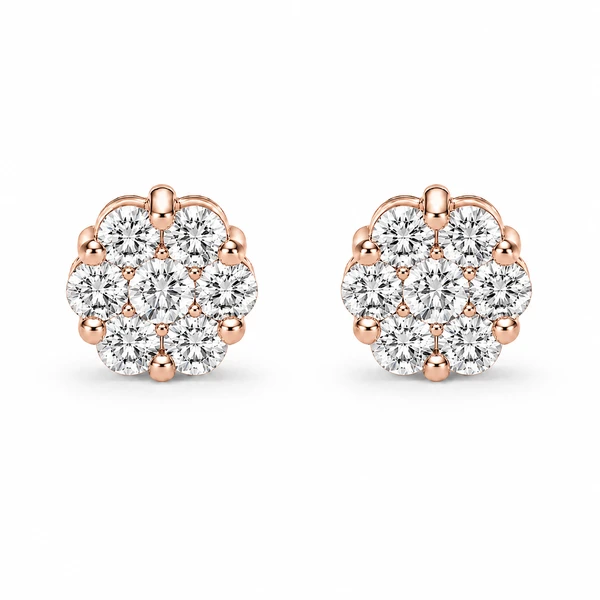 Flower Stud Earrings 14k   0.75ctw