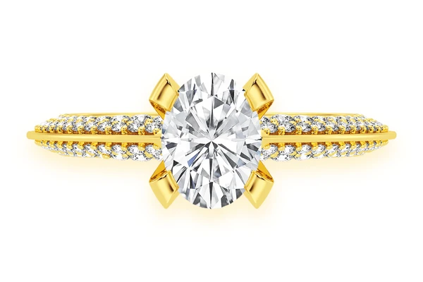 Kifey - 1.00ct Oval Solitaire - Knife Edge - Diamond Engagement Ring - All Natural
