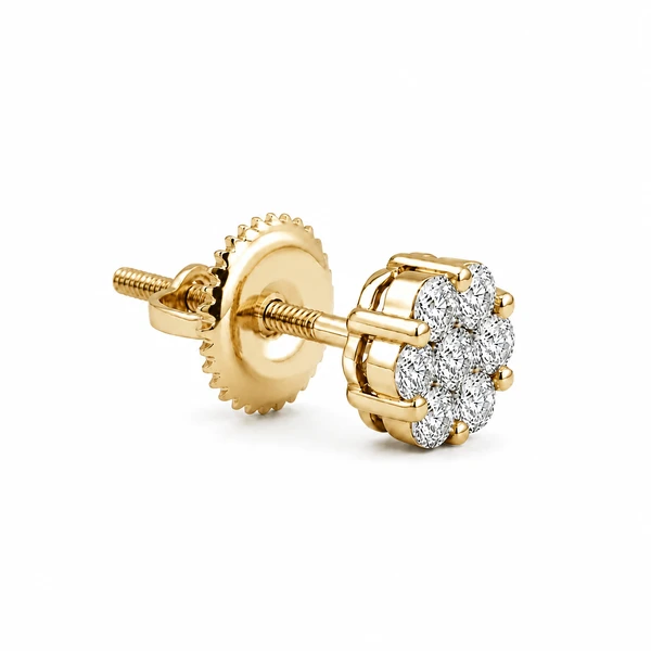 Flower Stud Earrings 14k   0.75ctw