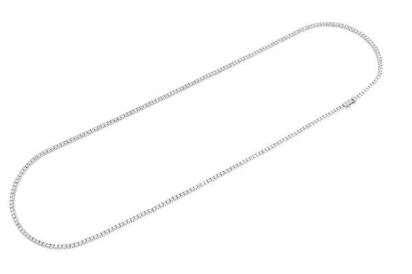 2pt Prong Set Tennis Necklace 14k Solid Gold 5.50ctw