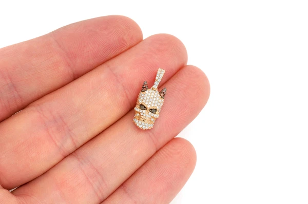Skull Horns Diamond Pendant 14k Solid Gold .65ctw