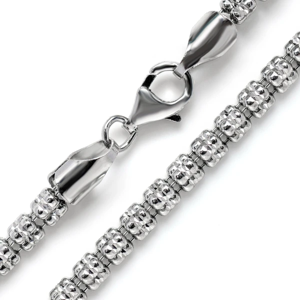 4MM Sterling Silver Triangular Diamond-Cut Tube Chain