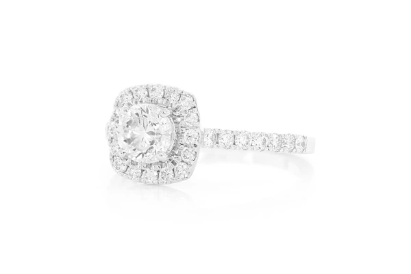 0.75ct - Round Solitaire - Cushion Halo - Diamond Engagement Ring - All Natural