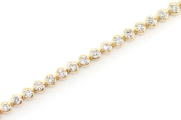 Bezel Set Diamond Tennis Bracelet 14k Solid Gold 2.00ctw 