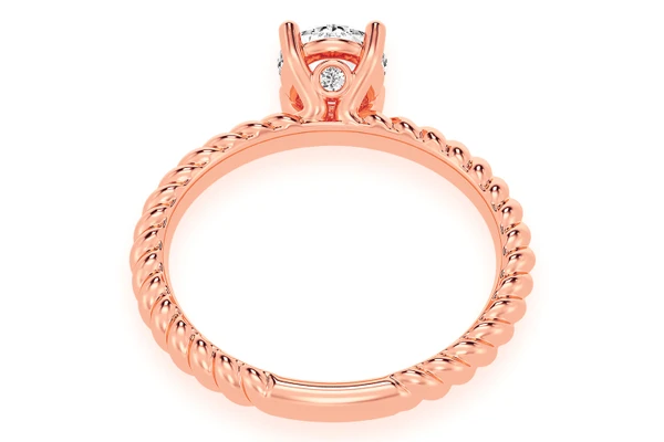 0.75ct Round Solitaire - Twist Band - Diamond Engagement Ring - All Natural