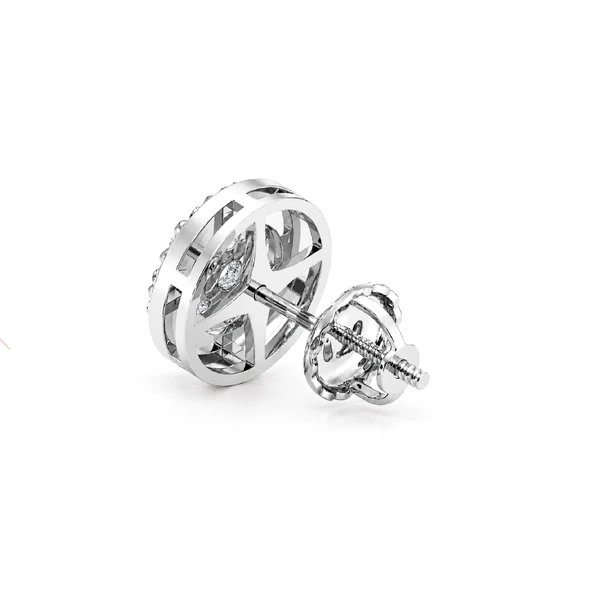 Halo Flower Stud Earrings 14k   1.50ctw