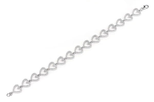 Open Heart Diamond Link Bracelet 14k Solid Gold 3.00ctw