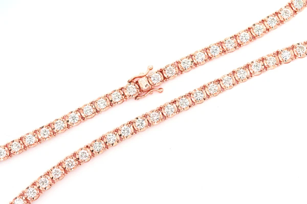 10pt Miracle-Set Diamond Necklace 14k Solid Gold 9.50ctw
