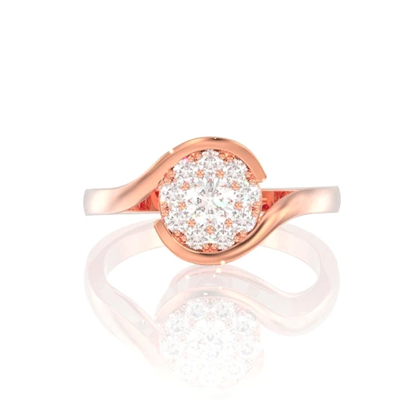 0.50ctw Cluster Bypass Diamond Engagement Ring 14k Solid Gold - All Natural