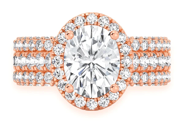 Triplex - 2.00ct Oval Solitaire - Diamond Engagement Ring - All Natural