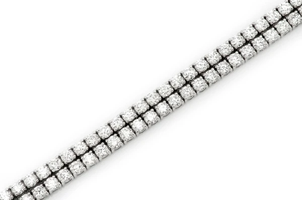 4pt Two Row Prong Set Diamond Tennis Bracelet 14k Solid Gold 6.10ctw