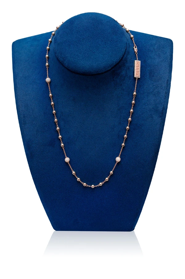 Diamond Bead Rosary Chain 14k Solid Gold 2.75ctw