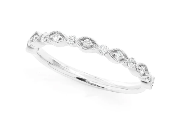 Stackable Diamond Band 14k Solid Gold 0.15ctw