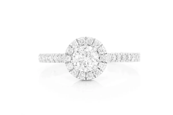 .75ctw Round Solitaire - Halo - Diamond Engagement Ring - All Natural