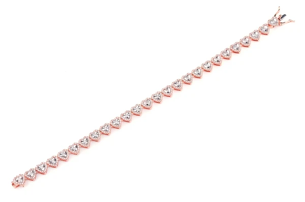 Miracle Set Heart Link Diamond Bracelet Solid Gold 2.75ctw