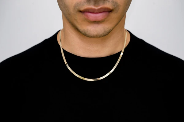 Icebox - 3.5MM Herringbone 14k Solid Gold Chain 18in