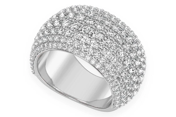 Eight Row Diamond Band 14k Solid Gold 3.25ctw