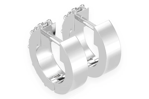 Diamond Huggie Hoops Solid Gold 14k 0.50ctw