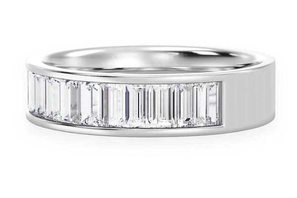 Baguette Channel Diamond Band 14k Solid Gold 1.50ctw