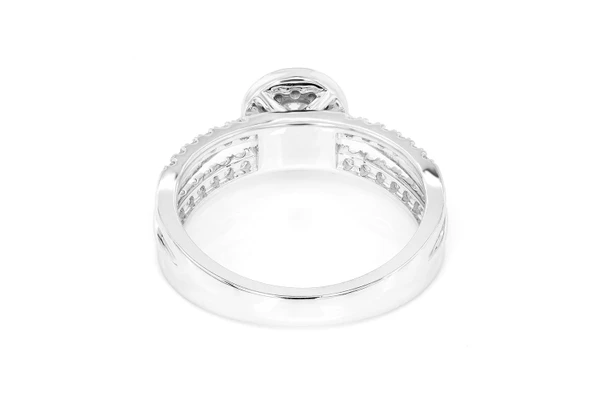 .50ctw Round - Double Band Halo - Diamond Engagement Ring - All Natural