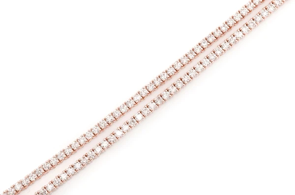 4pt Prong Set Diamond Tennis Necklace 14k Solid Gold 8.75ctw