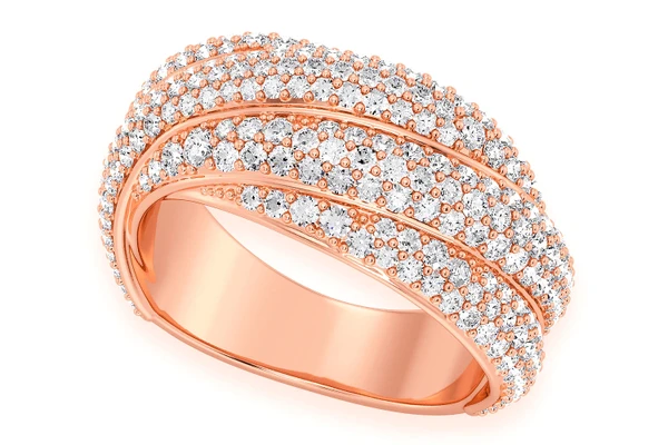 Twisted Diamond Ring 14k Solid Gold 1.50ctw 