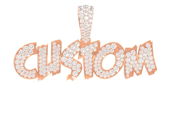 Custom Small Jagged Letter Nameplate Pendant