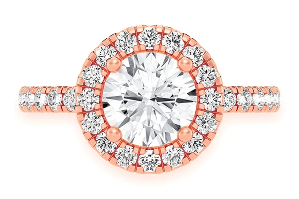 Thav - 1.00ct Round Solitaire - Halo One Row - Diamond Engagement Ring - All Natural