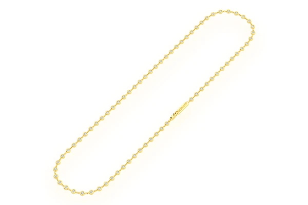 Eternity Round Bezel Set Diamond Necklace 14k Solid Gold 3.75ctw
