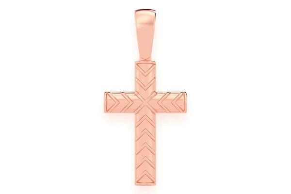 X Design Cross Pendant 14k Solid Gold