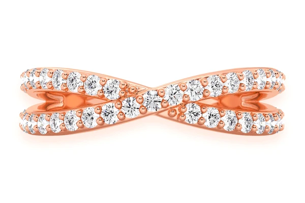 Crossover Diamond Ring 14k Solid Gold 0.50ctw