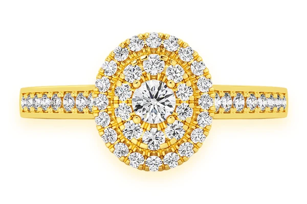 0.45ctw Oval - Diamond Engagement Ring - All Natural