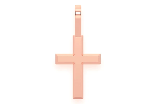 Angled Cross Pendant 14k Solid Gold