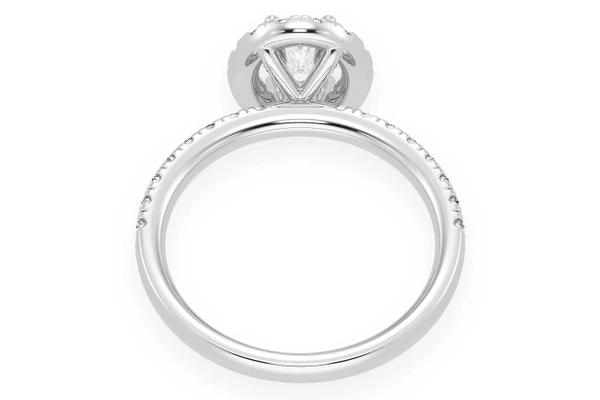 Thav - 0.75ct Oval Solitaire - Scallop Halo One Row - Diamond Engagement Ring - All Natural Diamonds