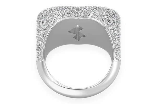 Broken Heart Signet Diamond Ring 14k Solid Gold 4.50ctw