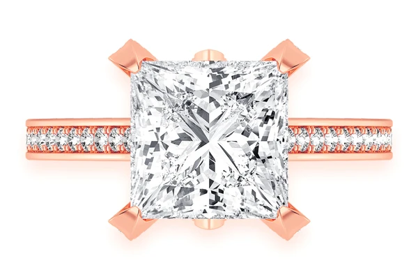 Chant - 3.00ct Princess Cut - Diamond Engagement Ring - All Natural