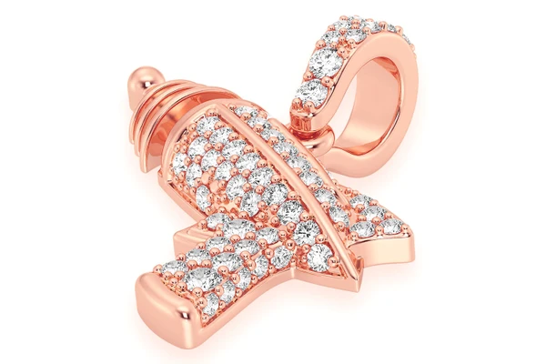 Raygun Diamond Pendant 14k Solid Gold 0.33ctw