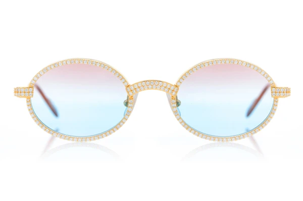Cartier Glasses Iced Out Diamond Rims - Pink/blue Fade Lens - 4.50ctw