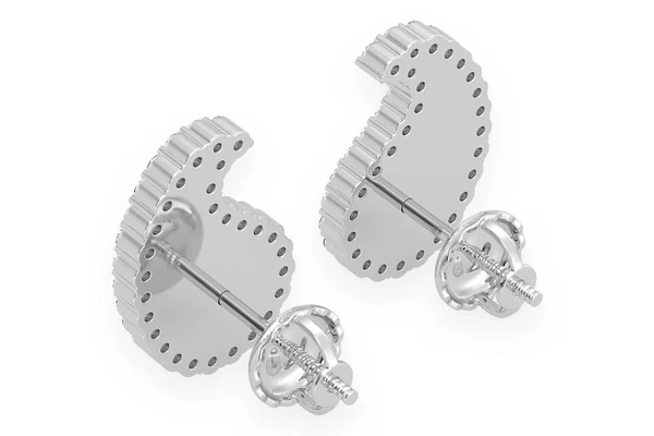 Paisley Stud Diamond Earrings 14k Solid Gold 0.35ctw